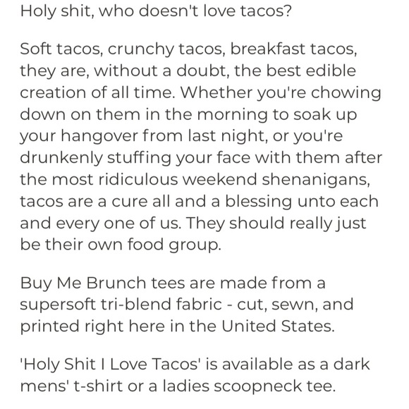 NEW LISTING‼️CHIVERY BUY ME BRUNCH Taco Tee - Picture 12 of 16